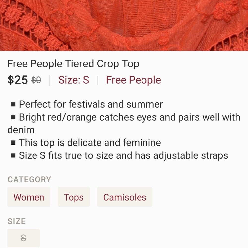 Free People Tiered Crop Top